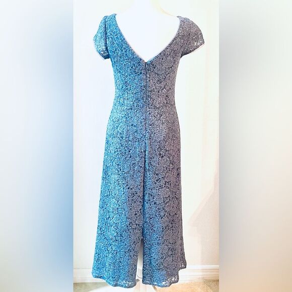 Oleg Cassini Sequin blue gray Cocktail prom Vegas Dress size 2 - Picture 2 of 13